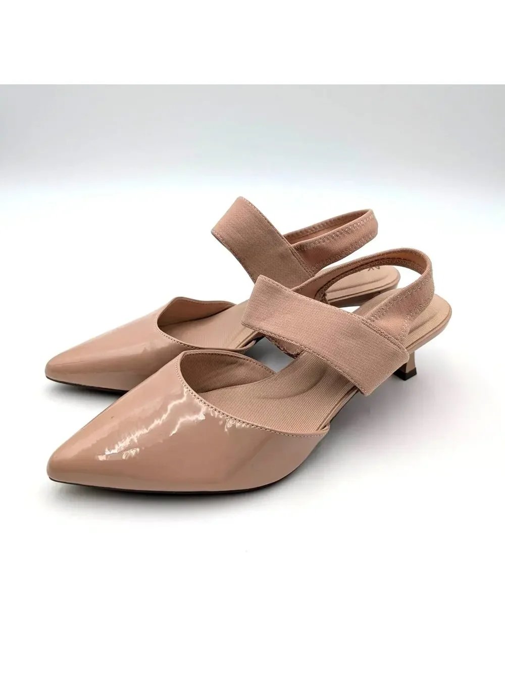 Anne Klein Izel Pointed Toe Kitten Heel Pump Women's Beige Size US10M EU40.5 - Picture 1 of 11